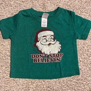 Green Santa Graphic Kids T-Shirt
